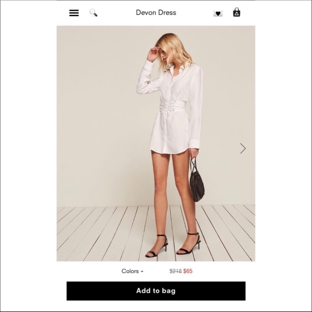ISO reformation devon Dress Small
